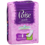Poise Pads, Extra Coverage, Maximum, 12 ea (Pack of 6)