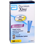 Precision Xtra Blood Glucose Test Strips, 100 ea